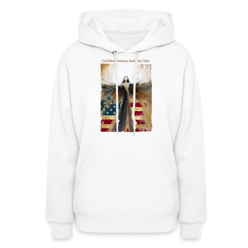 God bless America Angel_Strong color_Brown type - Women's Hoodie