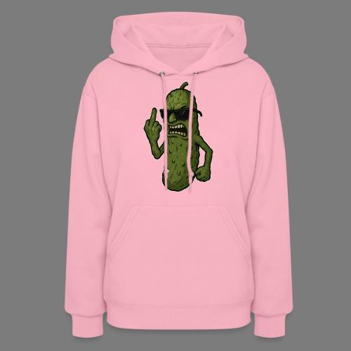Angry Pickle Flipping the Bird - Women's Hoodie