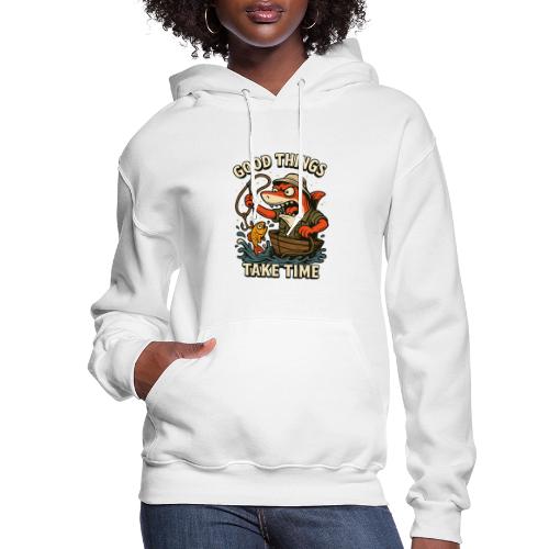 Funny Shark Fishing Motivation Shirt - Women's Hoodie