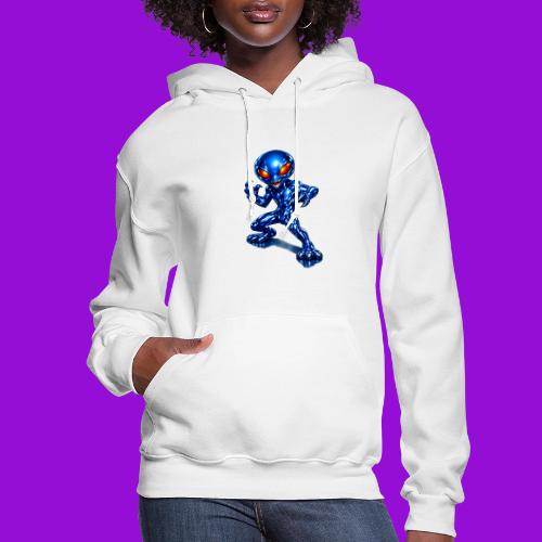 Angry Blue Alien - Women's Hoodie