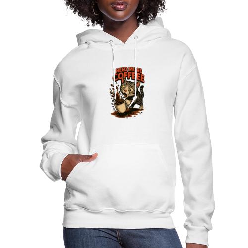 Funny Cat Coffee Lover Design – I Need More Coffee - Women's Hoodie