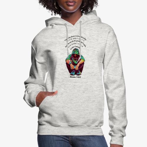 Hooded Man Color Pencil Sketch Drawing Scripture - Women's Hoodie