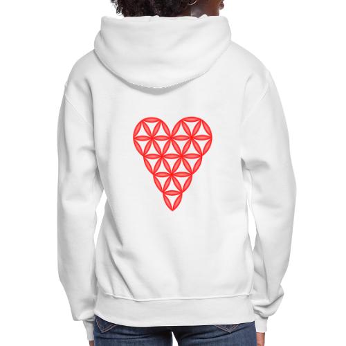 Heart of Life x 1, Red, 3D - Transparent. - Women's Hoodie