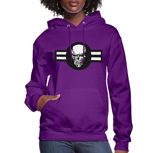 Military aircraft roundel emblem with skull - Women's Hoodie