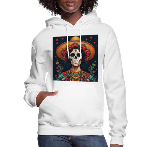 Charra Skull Art | Traditional Mexican Design - Women's Hoodie