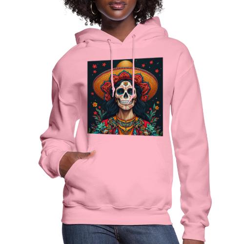 Charra Skull Art | Traditional Mexican Design - Women's Hoodie