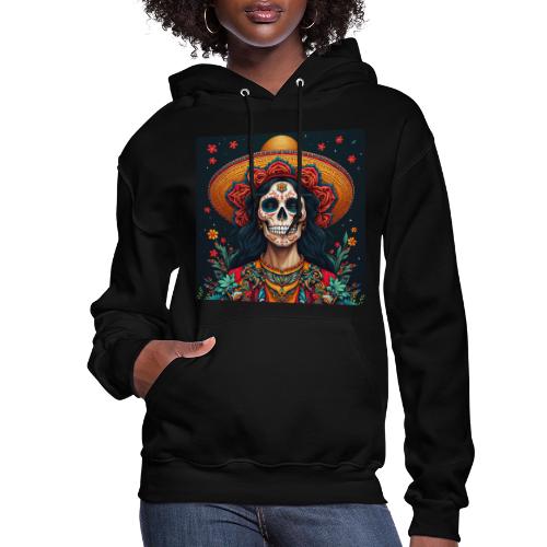 Charra Skull Art | Traditional Mexican Design - Women's Hoodie