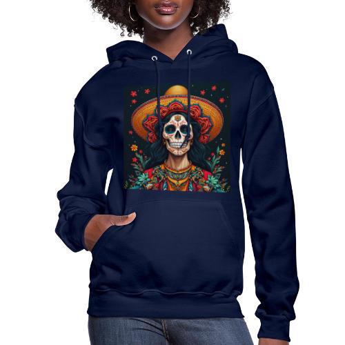 Charra Skull Art | Traditional Mexican Design - Women's Hoodie