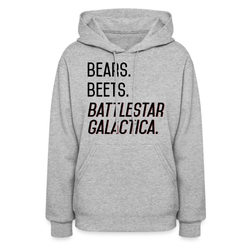 Bears. Beets. Battlestar Galactica. (Black & Red) - Women's Hoodie