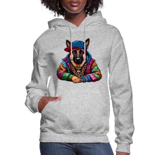 German Shepherd The Rapper Drawing - Women's Hoodie