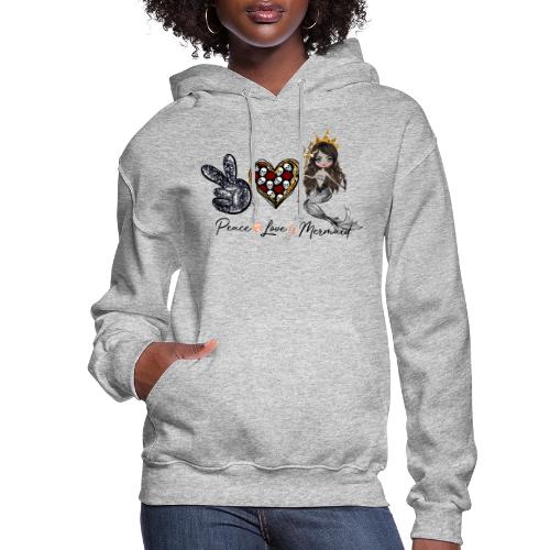 Peace, Love, & Mermaid - Women's Hoodie