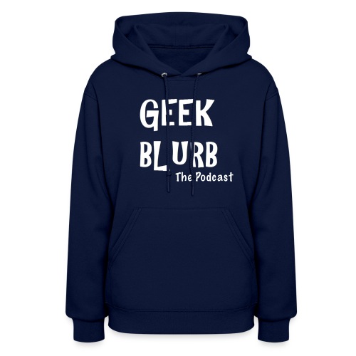 Geek Blurb (Transparent, White Logo) - Women's Hoodie