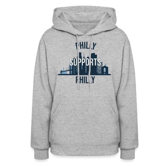 Philly Supports Philly skyline blue transparentbg
