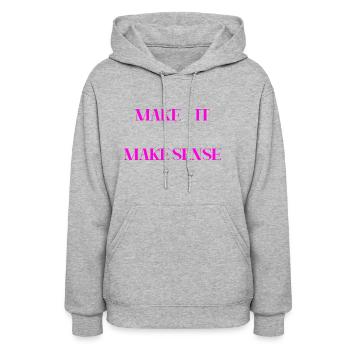 MAKE IT MAKE SENSE (PINK PRINT) - Women's Hoodie - heather gray - Front - Camila (177cm)
