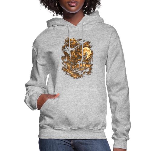 Pit Bull Howling Moon Fantasy Forest Tee - Women's Hoodie