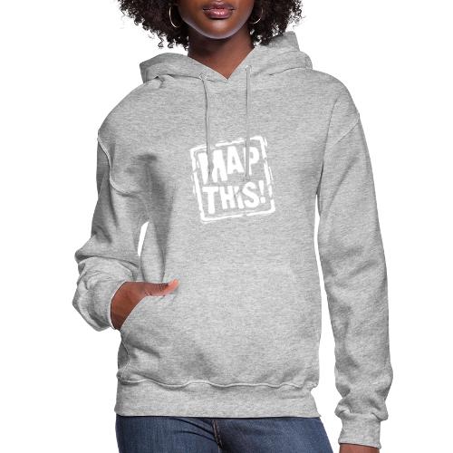 MapThis! White Stamp Logo - Women's Hoodie