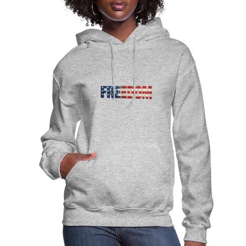 Freedom American Flag Distressed Patriotic Shirt - Women's Hoodie