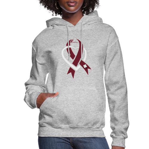 TB Multiple Myeloma Awareness Ribbon and Heart - Women's Hoodie