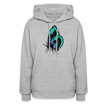 ButterFly - Women's Hoodie - heather gray - Front - Camila (177cm)