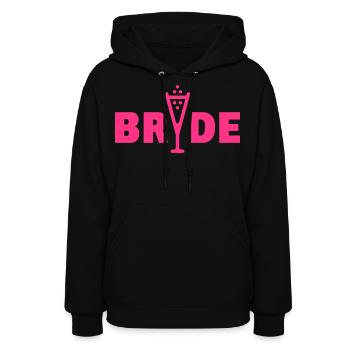 Bride Bubbly (Hen Night Bachelorette Party Pink) - Women's Hoodie - black - Front - Camila (177cm)