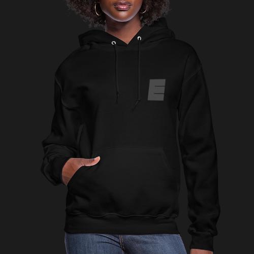 Grey E Design on Black/Grey - Women's Hoodie