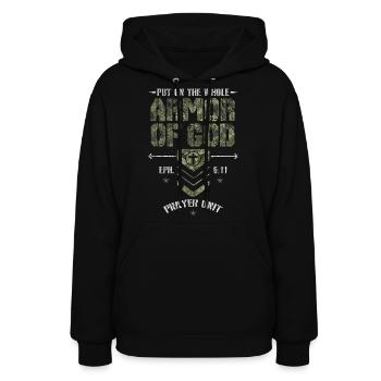 Vintage Camo Armor Of God Christians Religious - Women's Hoodie - black - Front - Camila (177cm)