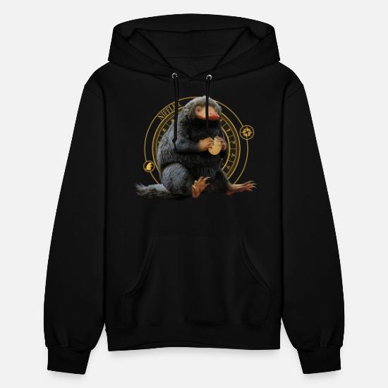 Maglietta Da Donna In Cotone Con Tasca Stampa Niffler Animali Fantastici, Elven Forest, Colore Nero Taglia S