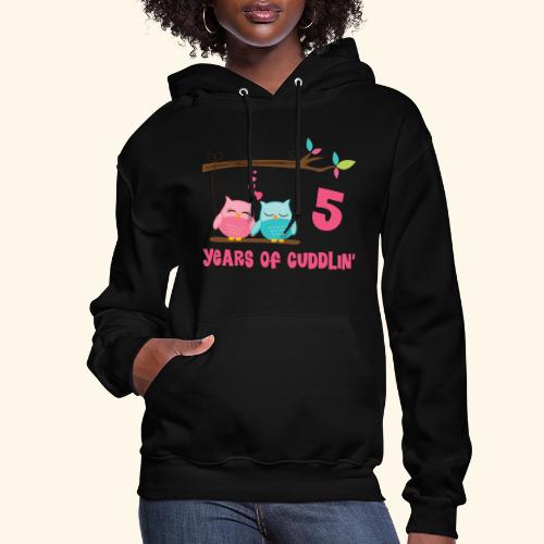 5th Anniversary Cuddling Owls - Women's Hoodie