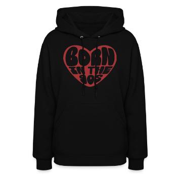 Born In The 90s - Women's Hoodie - black - Front - Camila (177cm)
