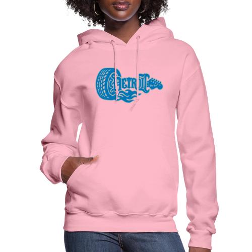 The D® - Detroit Wheel Guitar with Flames Bl Slvr - Women's Hoodie