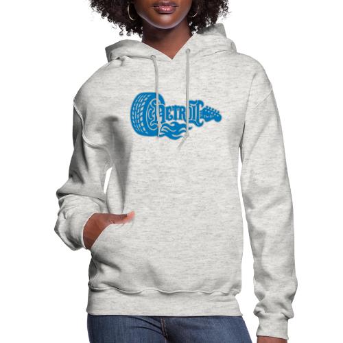 The D® - Detroit Wheel Guitar with Flames Bl Slvr - Women's Hoodie