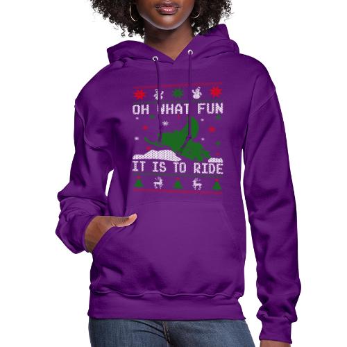 Oh What Fun Snowmobile Ugly Sweater style - Women's Hoodie