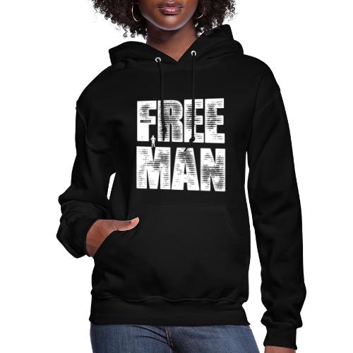 FREE MAN - White Graphic - Women's Hoodie