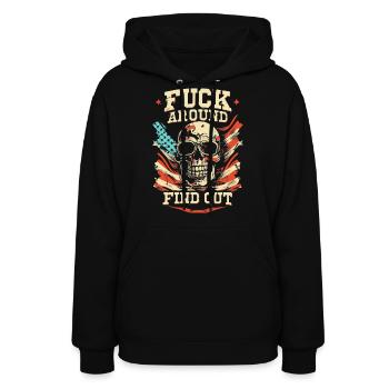 Fuck Around and Find Out - Women's Hoodie - black - Front - Camila (177cm)