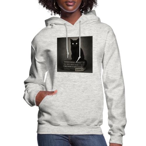 Cat on Banned Books - Women's Hoodie