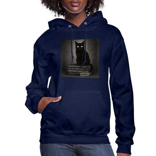 Cat on Banned Books - Women's Hoodie