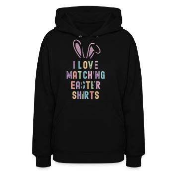 Funny Easter Couples Easter for Couples His and - Women's Hoodie - black - Front - Camila (177cm)