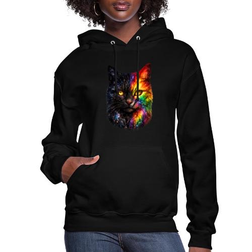 Cosmic Galaxy Rainbow Cat - Women's Hoodie