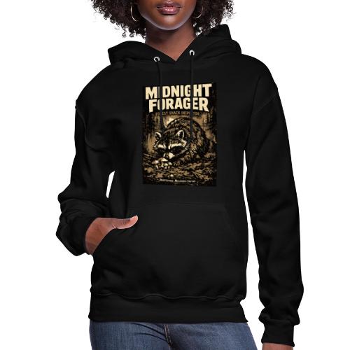 Midnight Forager Raccoon Mushroom Hunter - Women's Hoodie