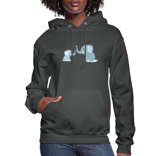 Father and Baby Son Elephant - Women's Hoodie