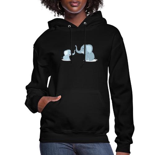 Father and Baby Son Elephant - Women's Hoodie
