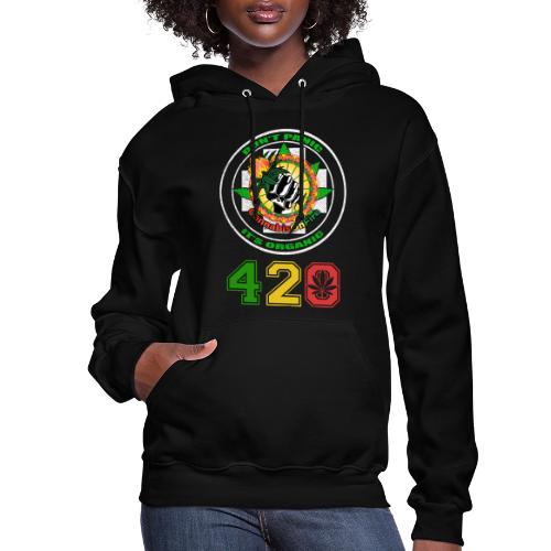 Playful 420 On Fire Organic Weed Marijuana Design - Women's Hoodie