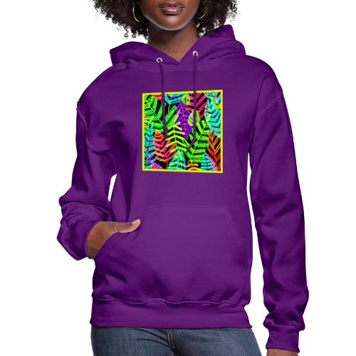 Glowing Leaf Pattern Design - Women's Hoodie