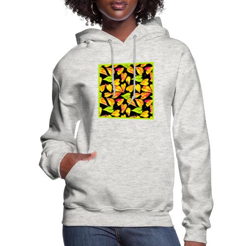 Neon Leaf Art Elegance - Women's Hoodie