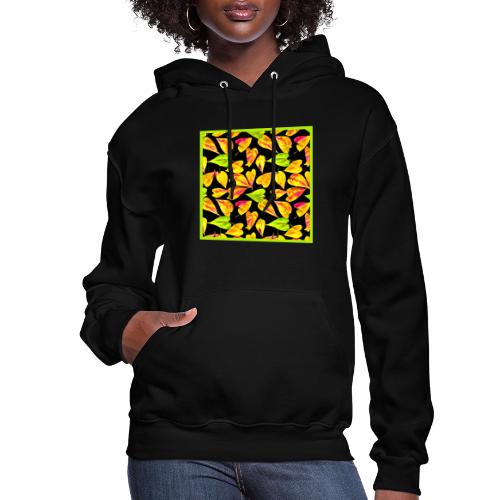 Neon Leaf Art Elegance - Women's Hoodie