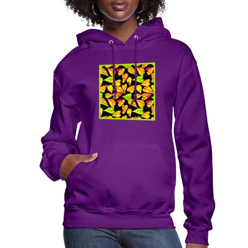 Neon Leaf Art Elegance - Women's Hoodie