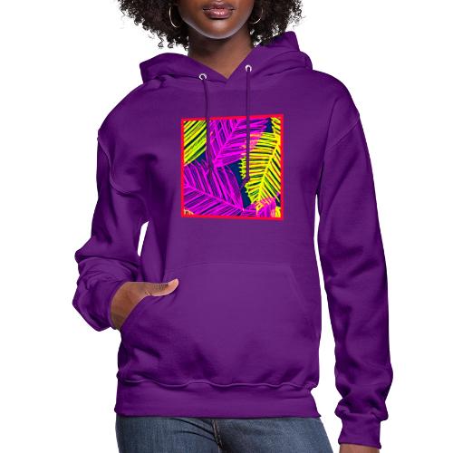 Neon Leaf Delight Chromatic Art - Women's Hoodie