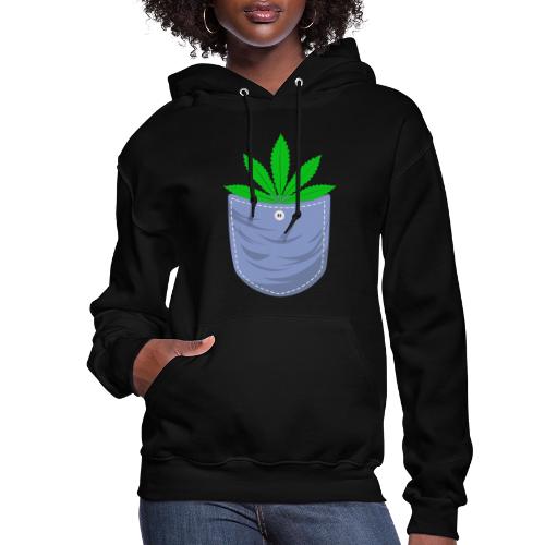 Jesting 420 Pocket Of Herb Weed Marijuana Design - Women's Hoodie