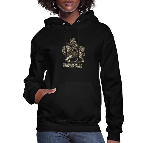 Funny Raccoon King Riding Lion Vintage Meme Art - Women's Hoodie