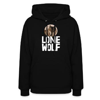 Lone Wolf - Women's Hoodie - black - Front - Camila (177cm)